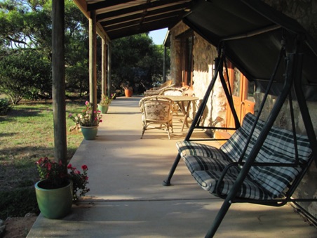 The popular front verandah for viewing sunsets.